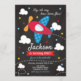 Flygplanets födelsedagsbjudande/tidsfluga inbjudningar