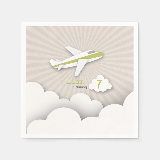 Flygplanets Födelsedagsfest - Grönt Pappersservett (Framsidan)