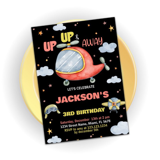 Flygplanets födelsedagsinbjudningar Grönt Red Blac Inbjudningar (Airplane Birthday Invitations Green Red Black)
