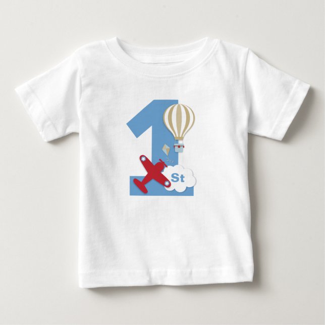 Flygplanets första födelsedagskjorta t shirt (Framsida)