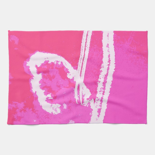 Flygplanets hjärtans Rosa Kökshandduk (Horisontell)