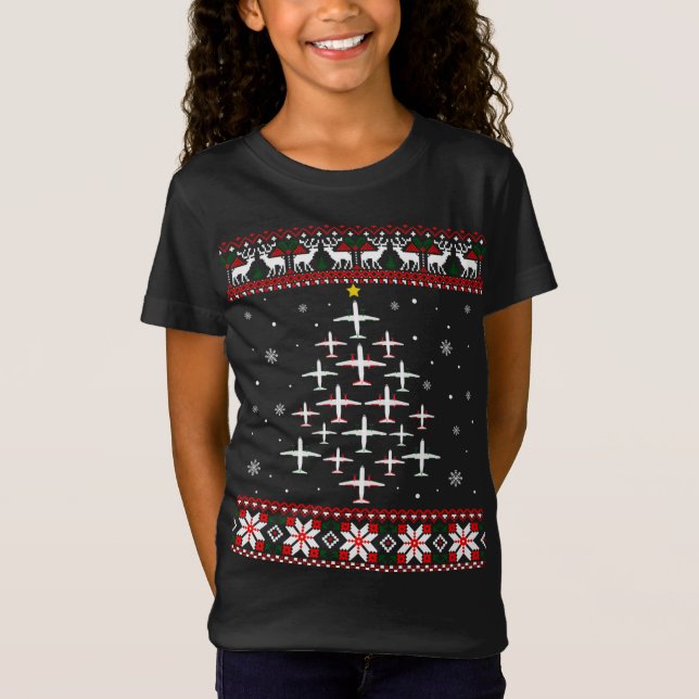 Flygplanets julklapp, Ugly Julafton Sweater T Shirt (Framsida)