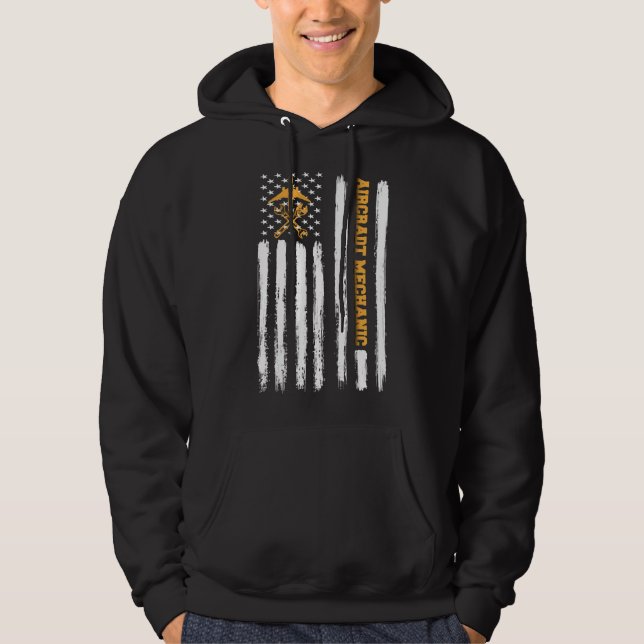 Flygplanets mekaniker för luftfartsteknik American Hoodie (Framsida)