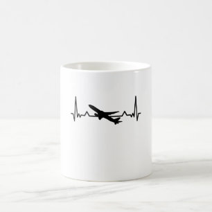 Flygplanets pilothjärtslag Planespottgåvor Kaffemugg