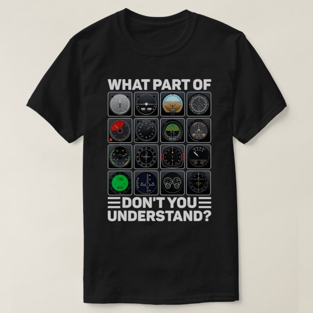 Flygplanets pilotinstrument för Verktyg T Shirt (Design framsida)