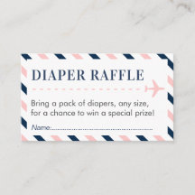 Flygplanets resdagbok Raffle Biljett Baby Shower