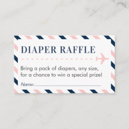 Flygplanets resdagbok Raffle Biljett Baby Shower Tilläggskort