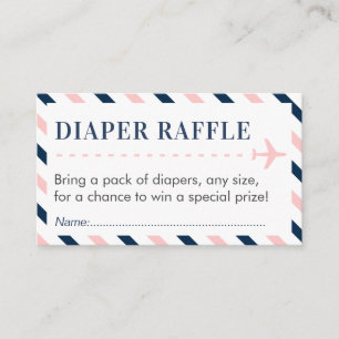 Flygplanets resdagbok Raffle Biljett Baby Shower Tilläggskort