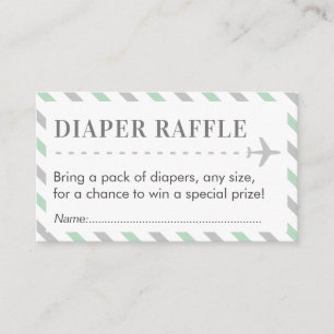 Flygplanets resdagbok Raffle Biljett Baby Shower Tilläggskort