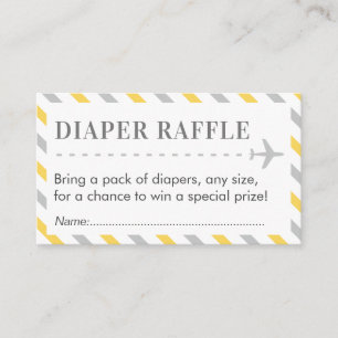 Flygplanets resdagbok Raffle Biljett Baby Shower Tilläggskort