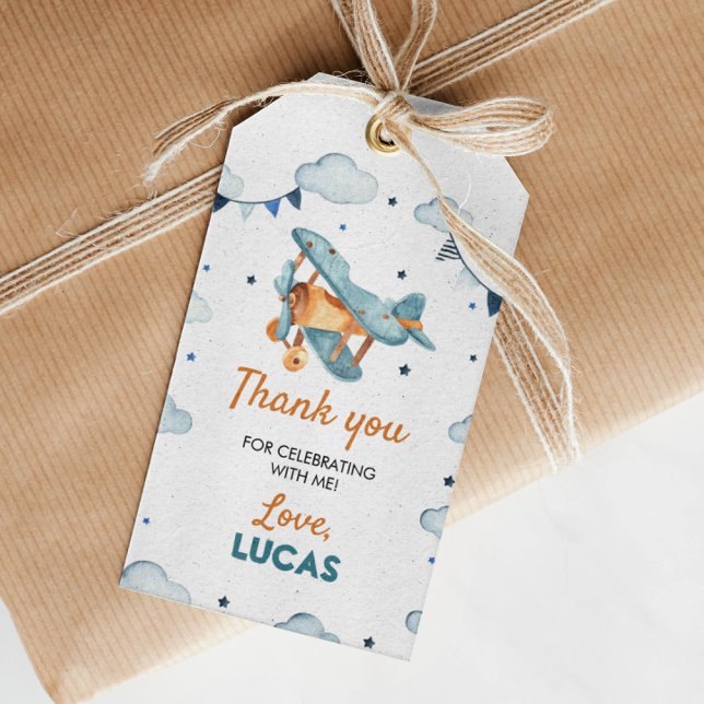 Flygplanets Tack Märkre Presentetikett (Skapare uppladdad)