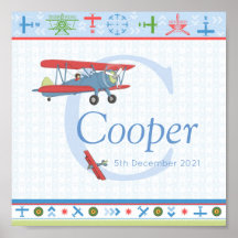 Flygplanets Vintage Personlig Namn Poster