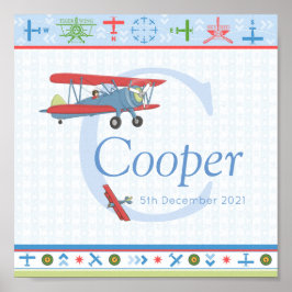 Flygplanets Vintage Personlig Namn Poster