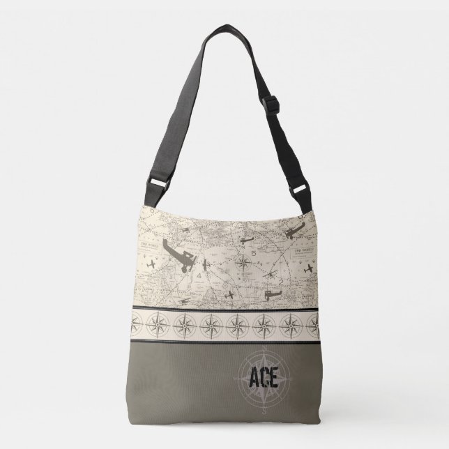 Flygplanflygväg Axelväska (Framsida)