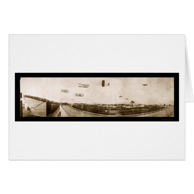 FlygplanIndianapolis foto 1910 Hälsningskort (Framsidan Horizontal)