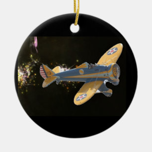 flygplanjulprydnad julgransprydnad keramik