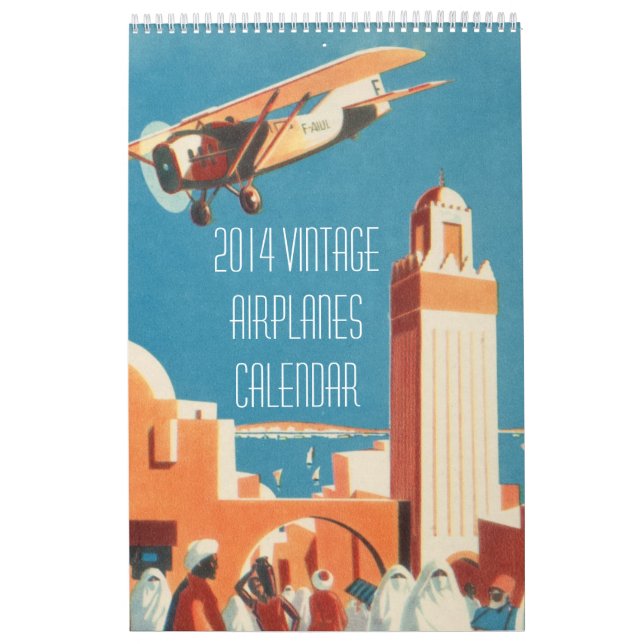 Flygplankalender för vintage 2014 kalender (Omslag)