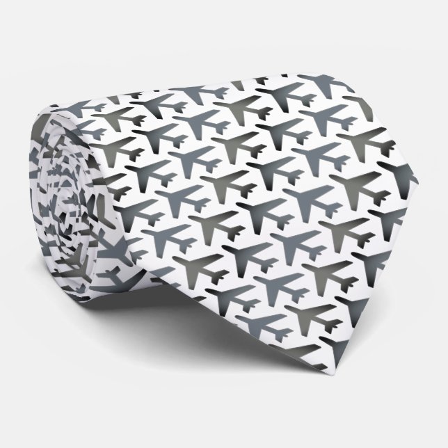 Flygplankapten Tie Armani Smokey Grått & White Slips (Rullad)
