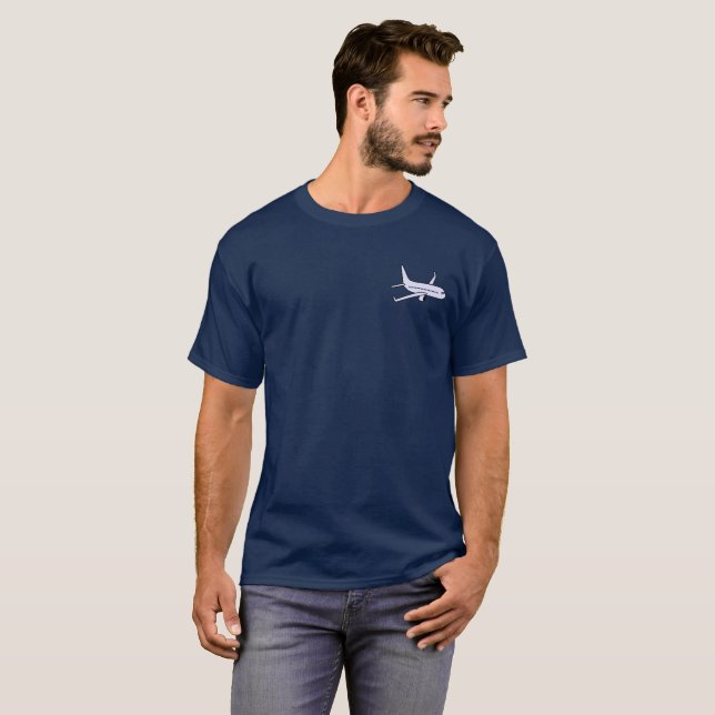 Flygplanmanar grundläggande mörka T-tröja - marin Tee Shirt (Hel framsida)