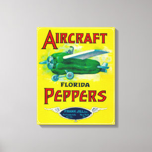 Flygplanpepparetikett Canvastryck