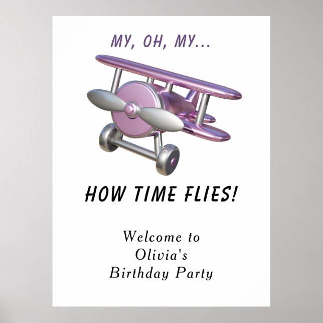 Flygplans barnkalas poster (Framsidan)