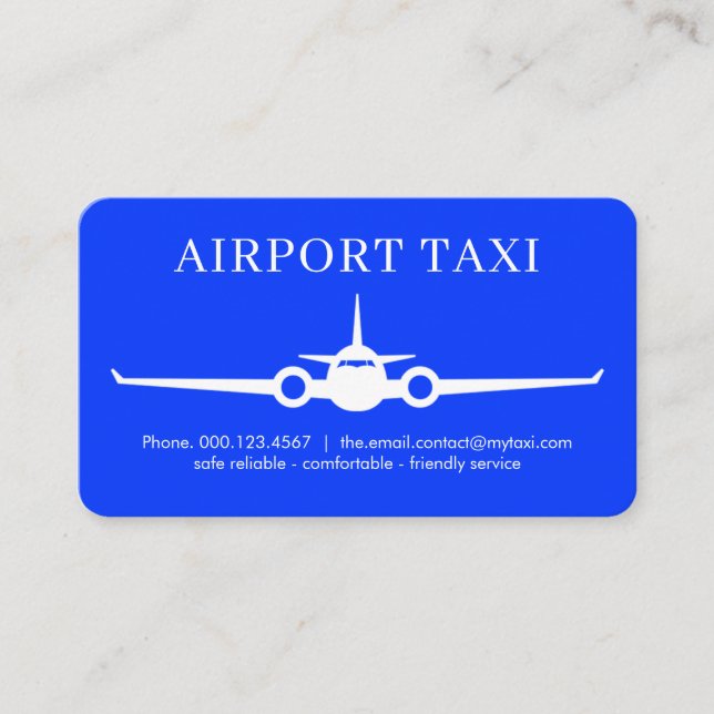 Flygplans Blå Himmel Flygplats Taxi Visitkort (Framsida)