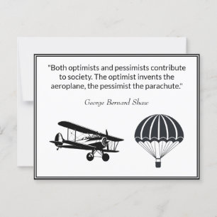 Flygplans Fallskärm Citat George Bernard Shaw Vykort