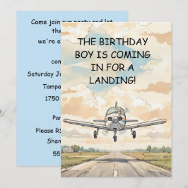 Flygplans födelsedags pojke fest digital nedladdni inbjudningar