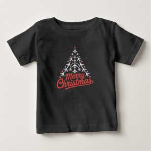 Flygplans julgran pilot t shirt