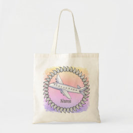 Flygplans shoppingbag tygkasse