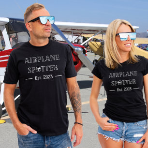 Flygplans Spotter Est.  Luftfart   Flygare   Anpas T Shirt