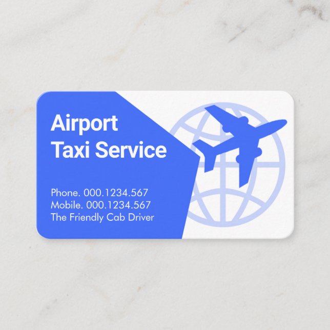 Flygplans Taxi Flygande Glob Visitkort (Framsida)