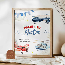 Flygplans tema födelsedag passfoto anpassad skylt