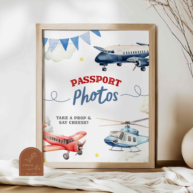 Flygplans tema födelsedag passfoto anpassad skylt (Skapare uppladdad)