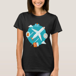 Flygplans tema söt design t shirt