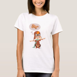 Flygplans tema sött design t shirt
