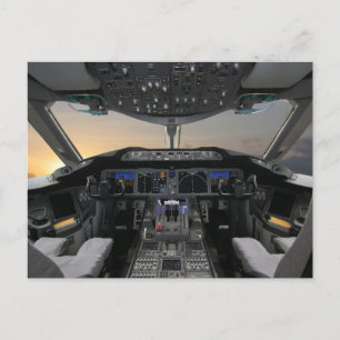 Flygplanscockpit Vykort