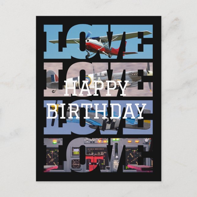 Flygplansflygning, fotokollage, luftfart, coolt vykort (Framsida)