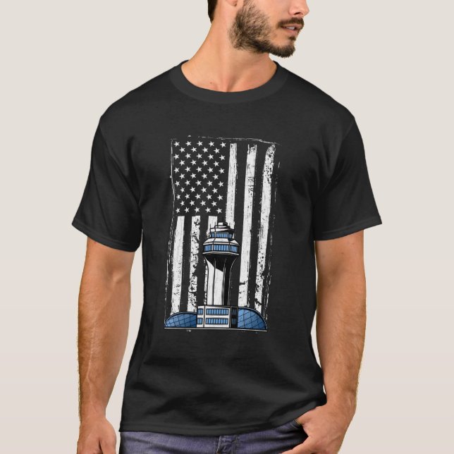 Flygplansflygningen Luft Traffic Controller USA fl T Shirt (Framsida)