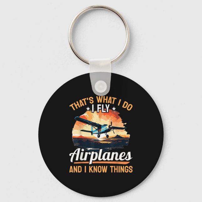 Flygplansflygplats - Det är vad jag gör jag flyger Nyckelring (Framsida)