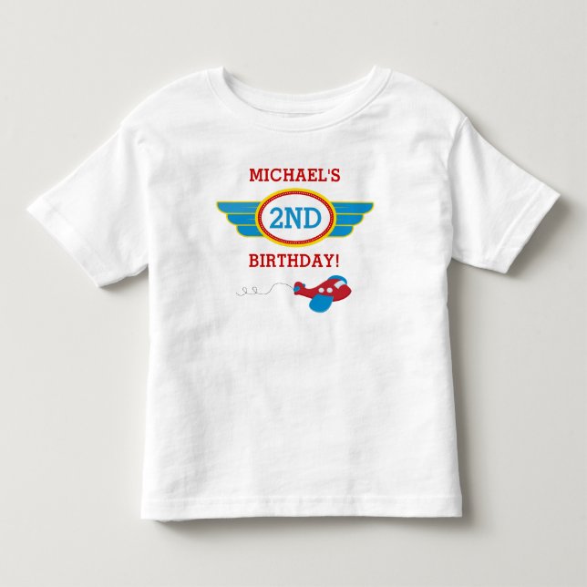 Flygplansfödelsedags t-shirt för småbarn (Framsida)
