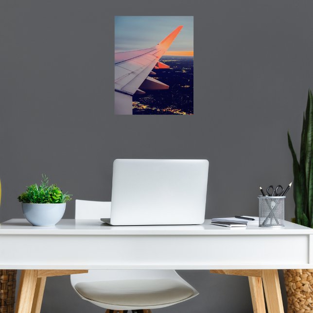 Flygplansfönster Soluppgång horisont Luftfart  Fototryck (Skapare uppladdad)