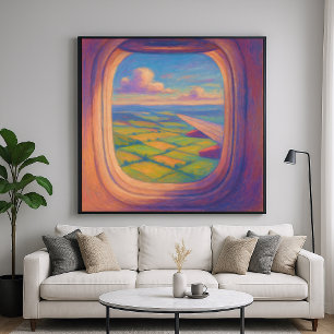Flygplansfönstrets liggande - Paintel Pastel Stil Poster