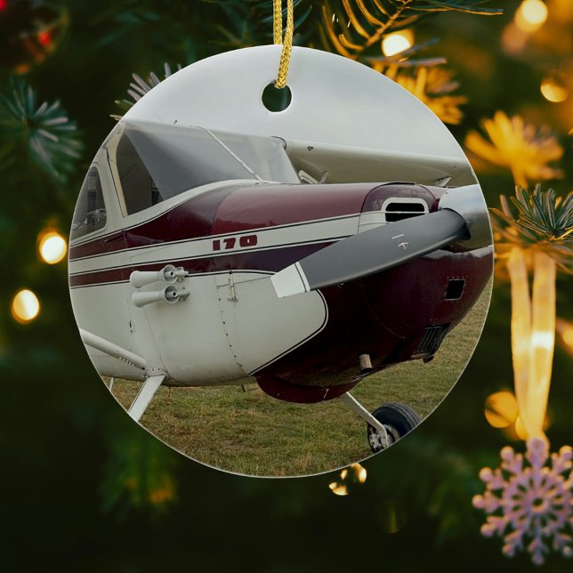 Flygplansfoto jul Personligt  Julgransprydnad Keramik (Skapare uppladdad)