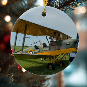 Flygplansfoto julpersonlig keramik julgransprydnad keramik