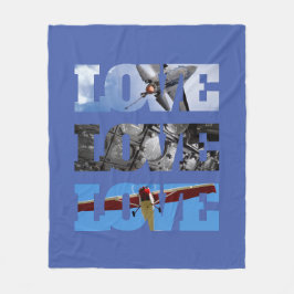 Flygplansfoton i KÄRLEK ram, flygplansbilder enkel Fleecefilt