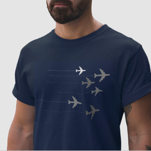 flygplansgrafik, blå t-shirt