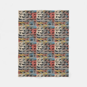 Flygplansilhuvar Fleecefilt