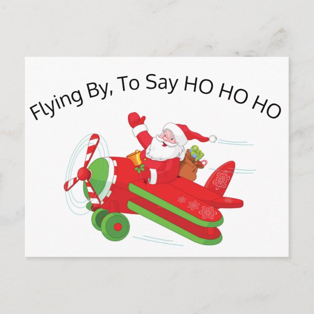 Flygplansjultomte vykort (Framsida)