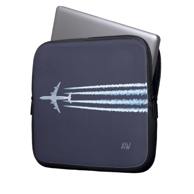 Flygplanskontraktioner med (eller utan) texten laptop sleeve (Framsidan Vänster)